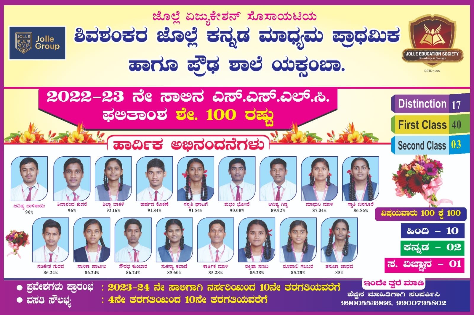 SSLC Examination 100% 2022-23